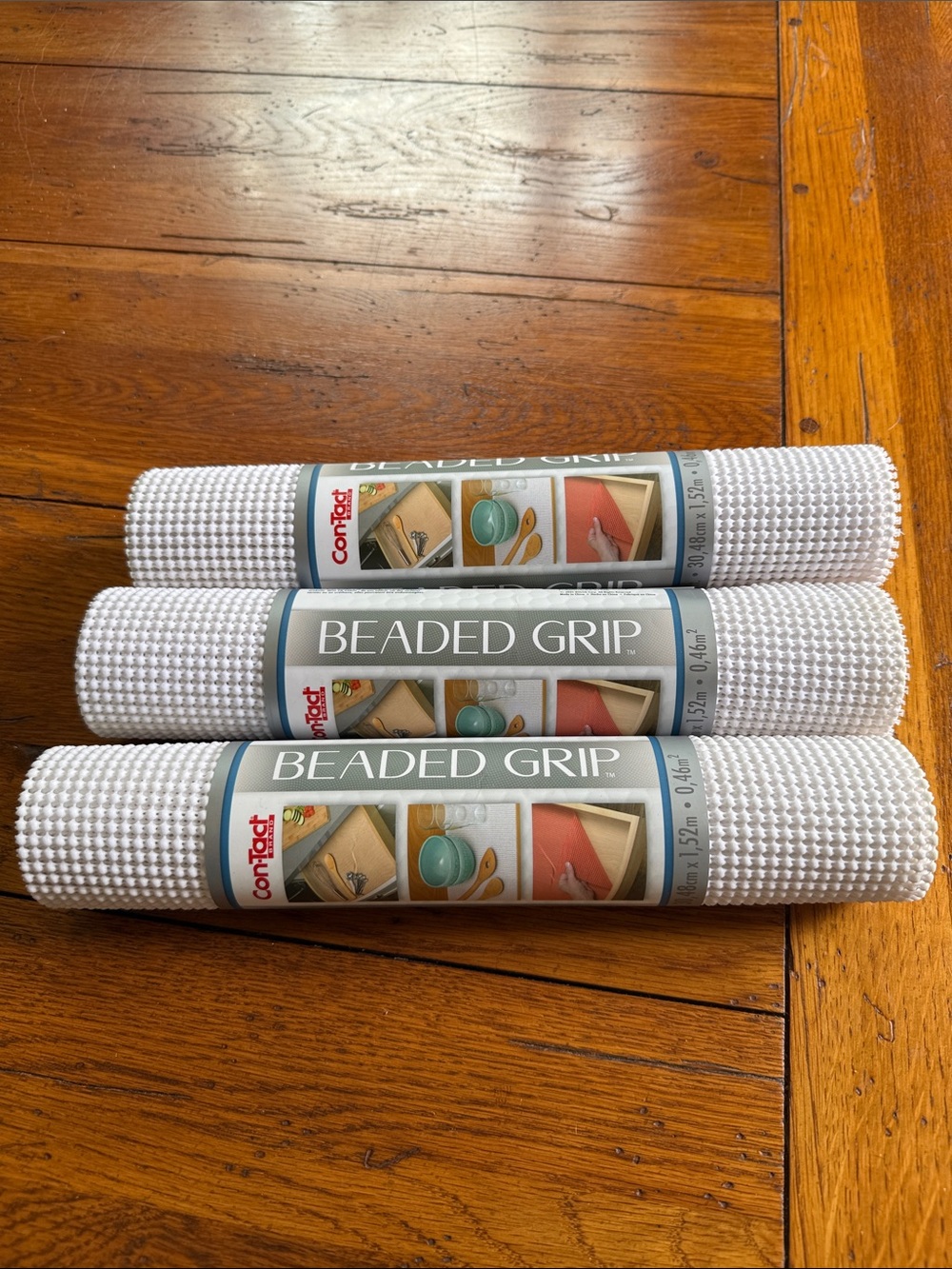 Beaded Grip Non-Slip Drawer and Shelf Liner — White